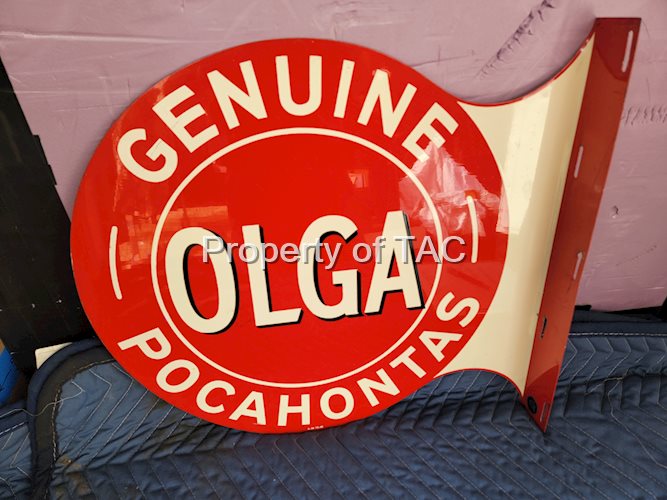 Genuine Olga Pocahontas Metal Flange Sign