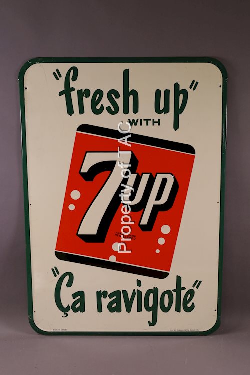 "Fresh Up" with 7Up Metal Sign