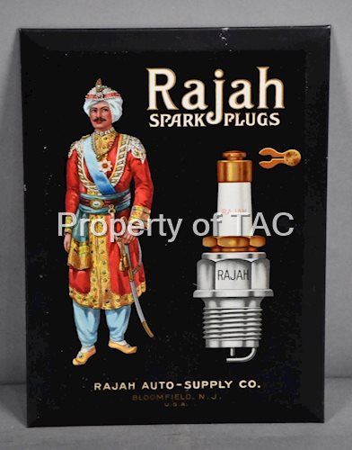 Rajah Spark Plugs w/Logo & Image Metal Sign