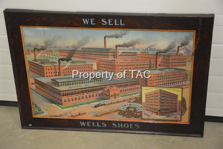 Wells Shoes "We Sell" w/factory scene