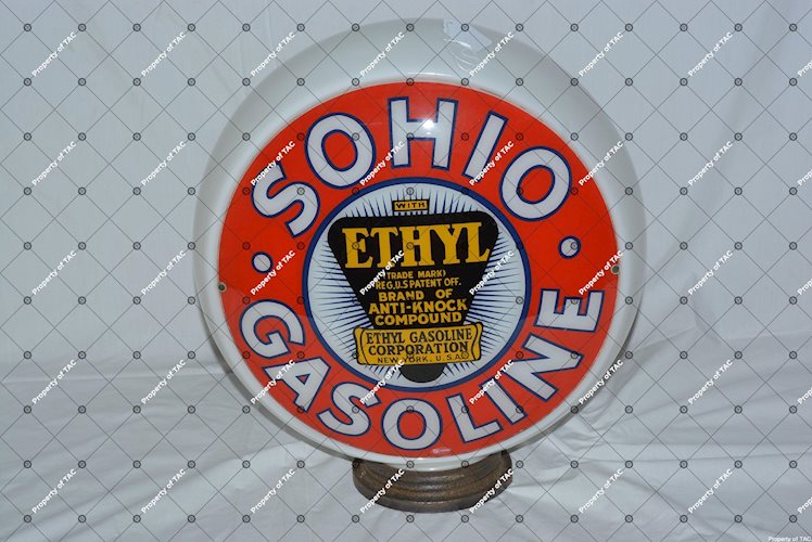Sohio Gasoline w/ethyl logo 13.5  Globe Lens"