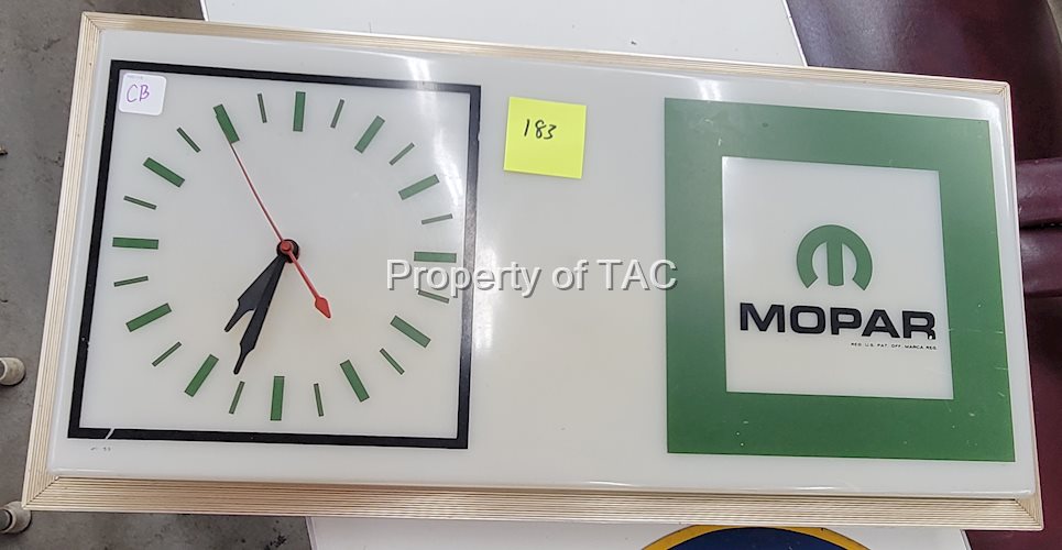 Mopar Logo Plastic Lighted Clock