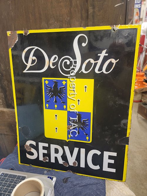 DeSoto Service w/Crest Porcelain Sign