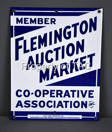 Member Flemington Auction Market Co-op Porcelain Sign