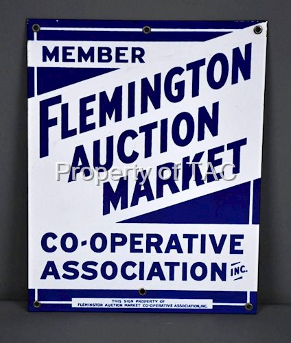 Member Flemington Auction Market Co-op Porcelain Sign