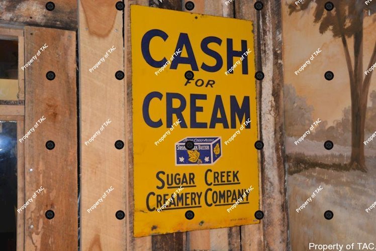 Sugar Creek Cash for Cream" sign"