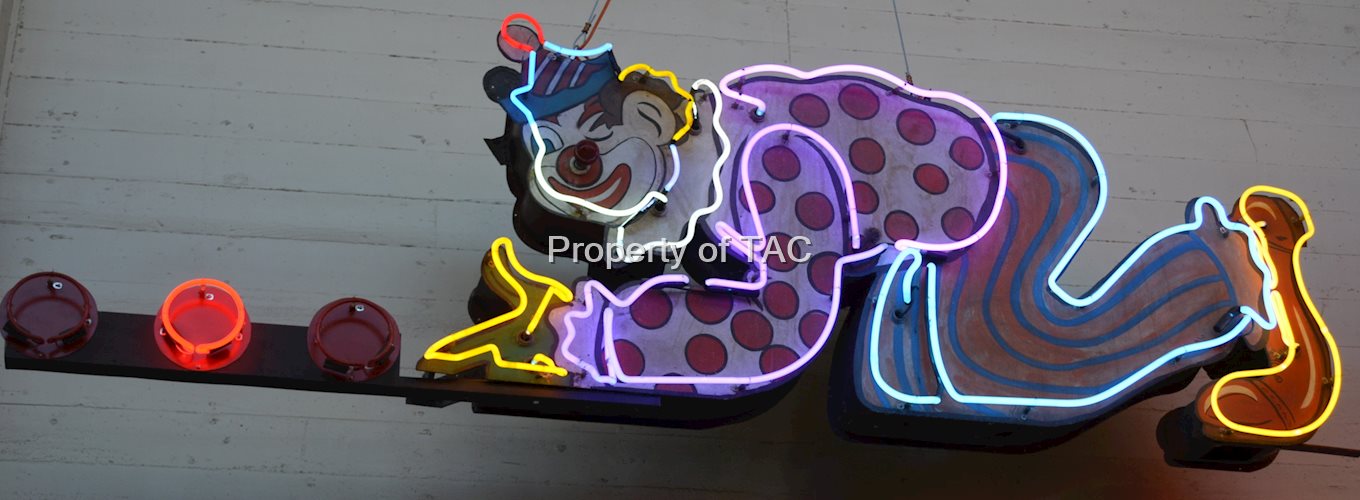 Clown Lawn Bowling Metal Neon Sign