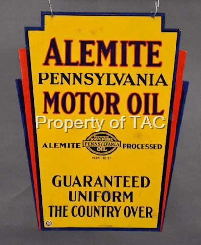 Alemite Motor Oil Porcelain Sign