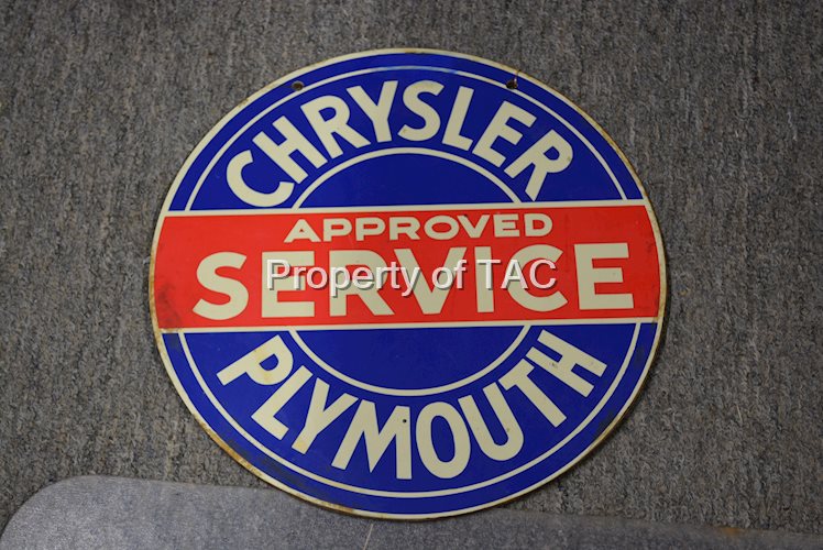 Chryslet Plymounth Approved Service Masonite Sign