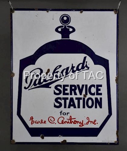 Early Packard Service Station for Earle C. Anthony Inc. Porcelain Sign