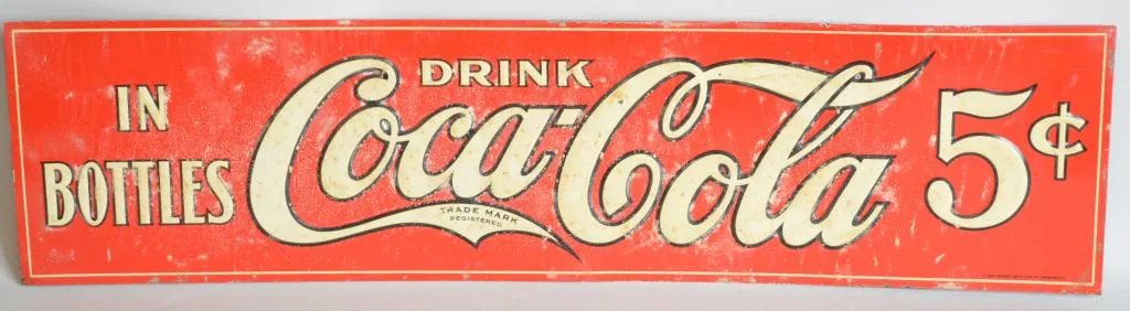 Drink Coca-Cola in bottles metal sign