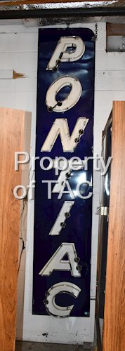 PONTIAC SINGLE-SIDED PORCELAIN VERTICAL NEON SIGN