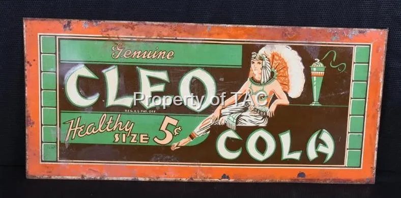 Genuine Cleo Cola w/Logo Metal Sign