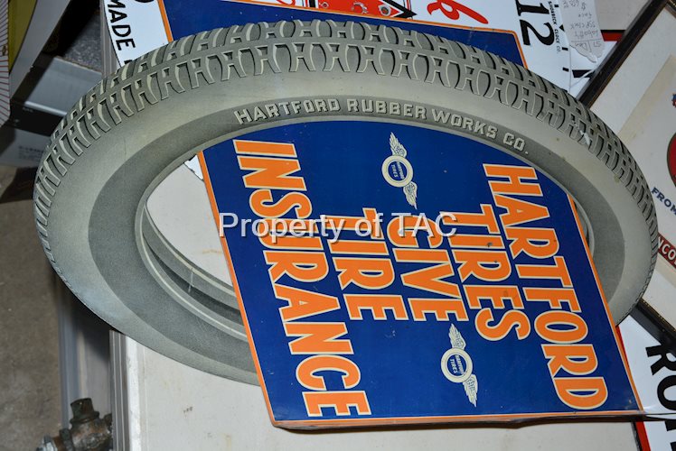 Hartford Tires Give Tire Insurance Metal Sign