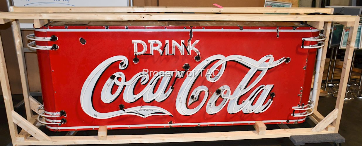 Drink Coca-Cola w/Trade Mark in the Tail Porcelain Neon Sign