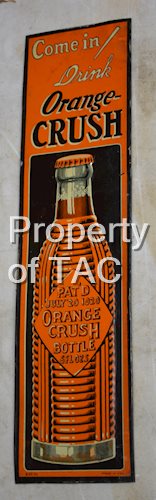 Come in! Drink Orange-Crush w/Bottle Metal Door Push