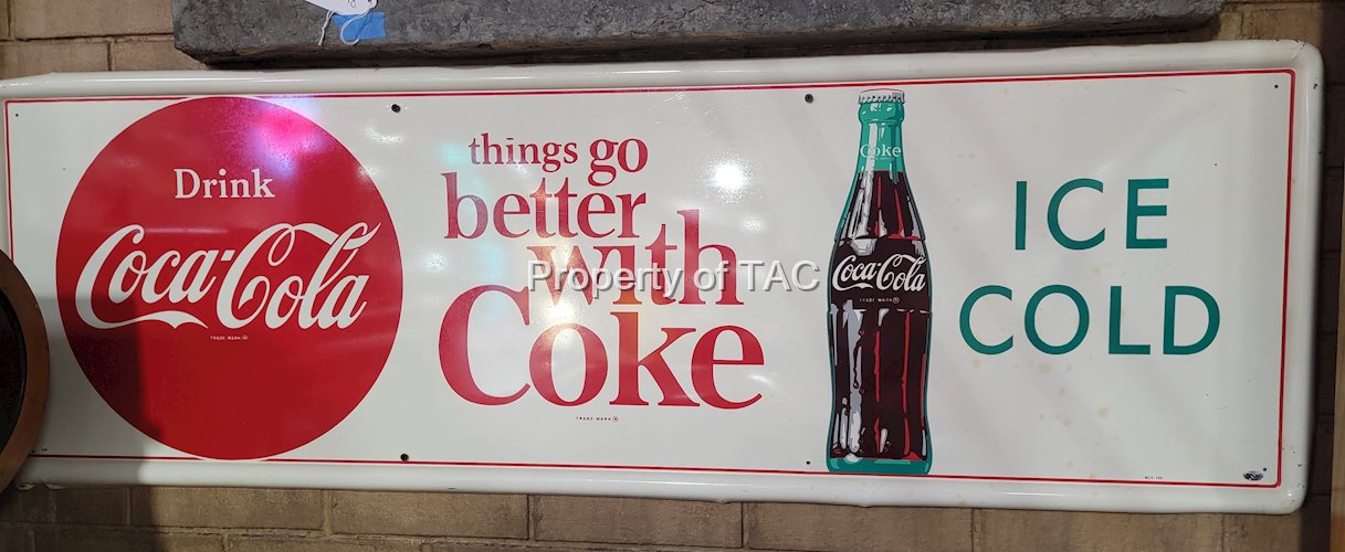 Coca-Cola "Things Go Better with Coke" w/Bottle Metal Sign