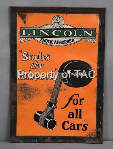 Lincoln Shock Absorber w/Logo Metal Sign