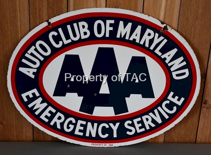 AAA Auto Club of Maryland Porcelain Sign