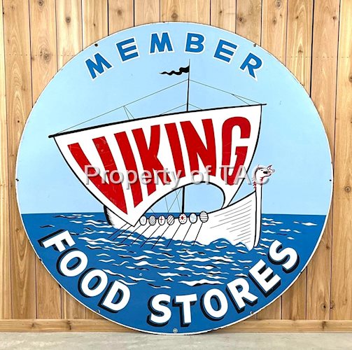 Viking Food Store w/Image Porcelain Identification Sign