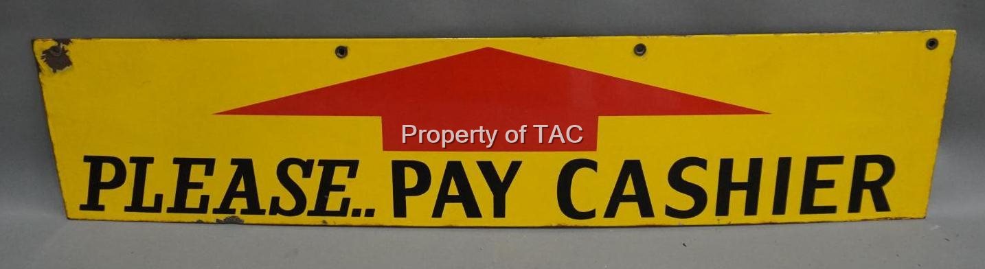 Please Pay Cashiers Porcelain Sign
