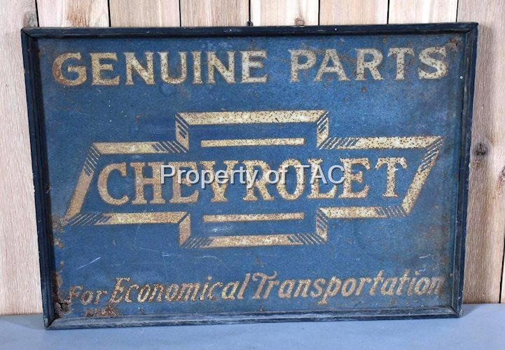 Chevrolet Genuine Parts Metal Smaltz Painted Sign