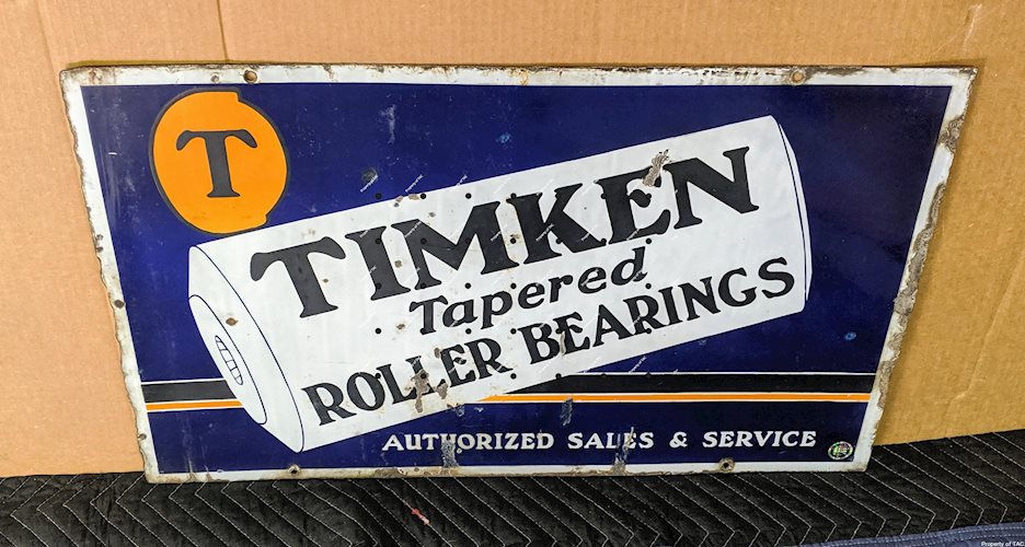 Timken Tapered Roller Bearings DSP Double Sided Porcelain Sign