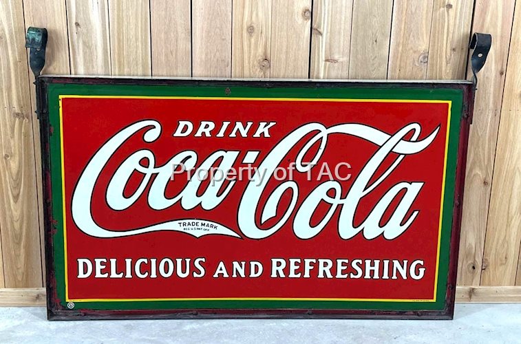 Drink Coca-Cola "Delicious  refreshing" Porcelain Sign