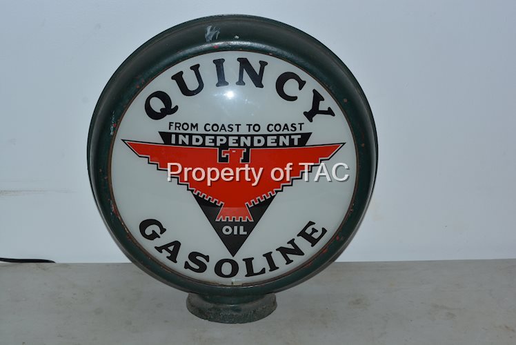Quincy Independent Oil Gasoline w/Logo 15"D. Single Globe Lens