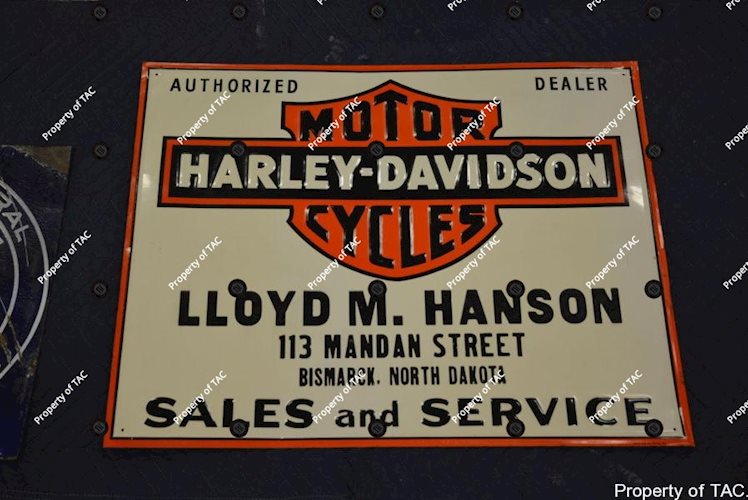 Harley Davidson Motor Cycle w/bar & shield sign,