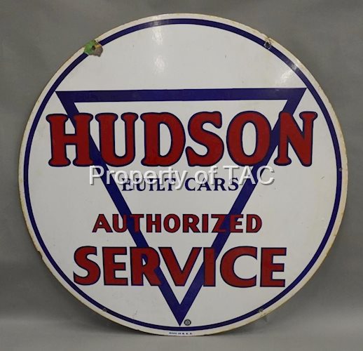 Hudson Built Cars Authorized Service Porcelain Sign