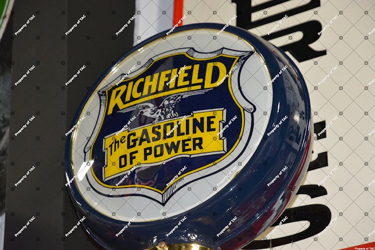 Richfield the Gasoline of Power" w/eagle logo 15" single globe lens"