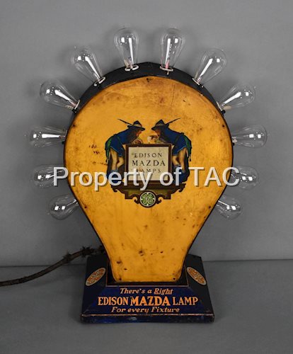 Edison Mazda Lamp Counter-Top Bulb Display w/Maxwell Parrish Logo (TAC)