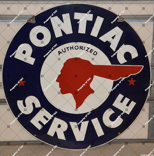 Pontiac Service w/stars & full feather logos Sign