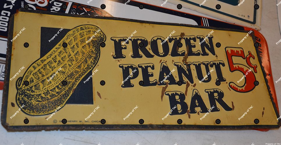 Frozen Peanut Bar w/logo metal sign