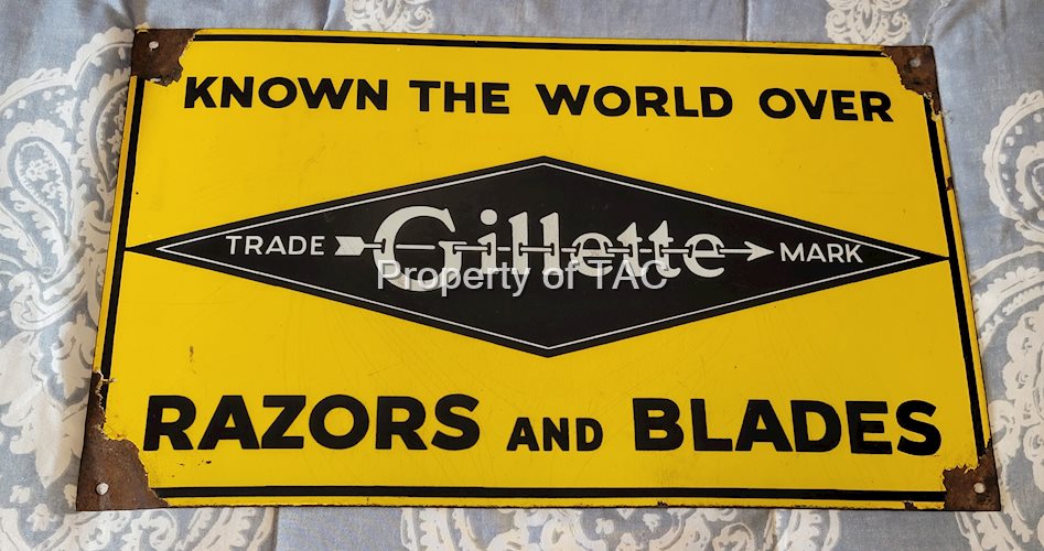 Gillette Known the World Over Porcelain Sign (Foreign)