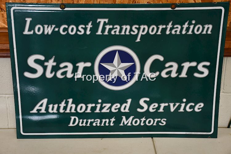 Star Cars Authorized Service Durant Motors Porcelain Sign