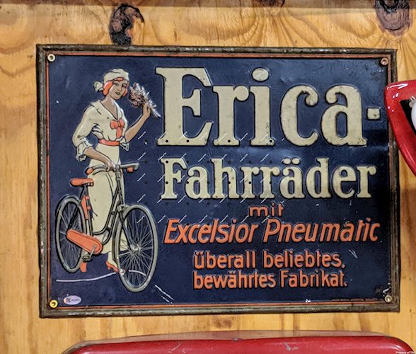 Erica-Fahrrader Embossed Tin Bicycle Sign