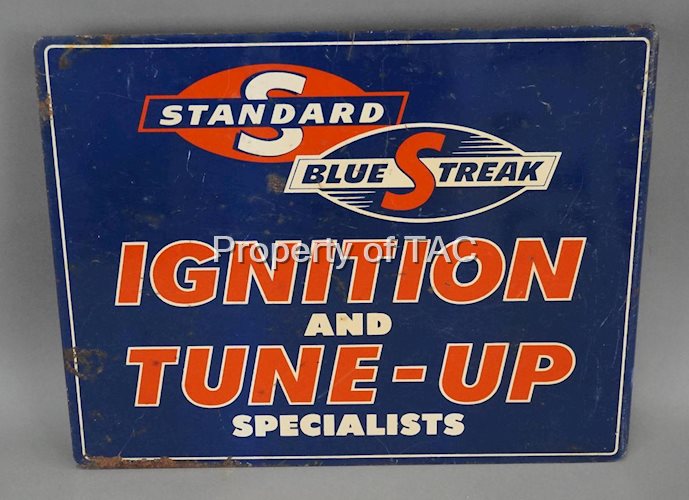 Standard Blue Streak Ignition & Tune-Up Metal Flange Sign