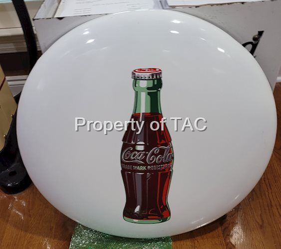 Coca Cola Porcelain Button Sign White