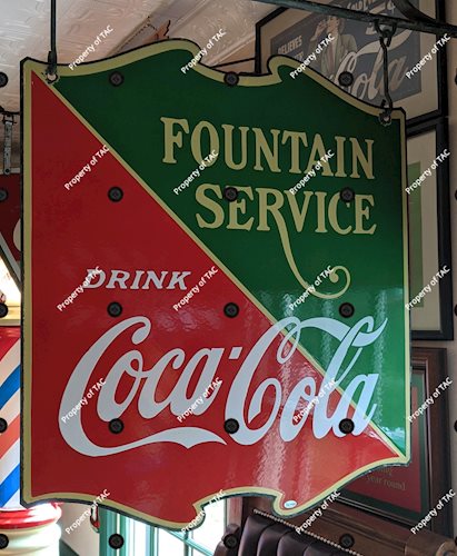 Drink Coca Cola Fountain Service DSP Porcelain Sign