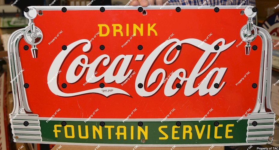 Drink Coca-Cola Fountain Service Porcelain sign,