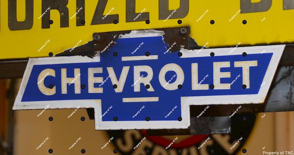 Chevrolet in bowtie Porcelain sign