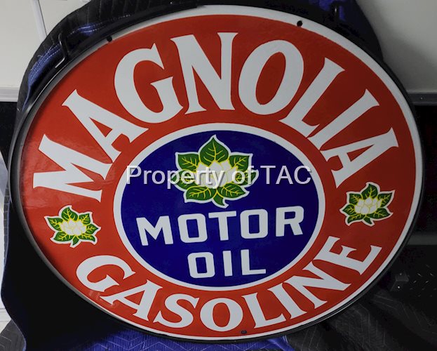 Magnolia Motor Oil Gasoline Porcelain Sign