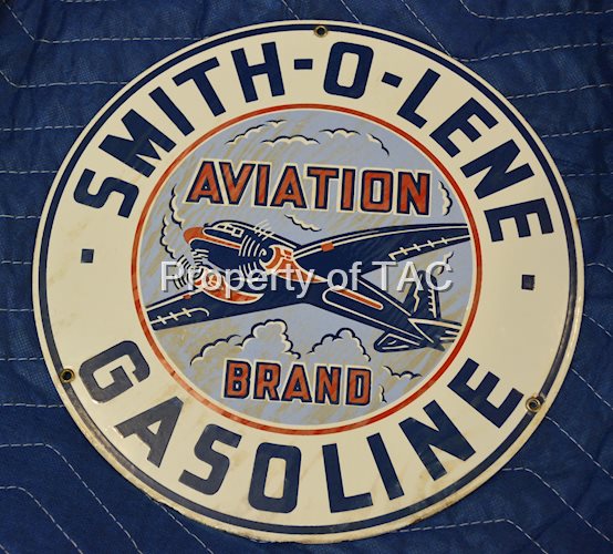 Smith-o-Lene Aviation Gasoline with Logo Porcelain Sign
