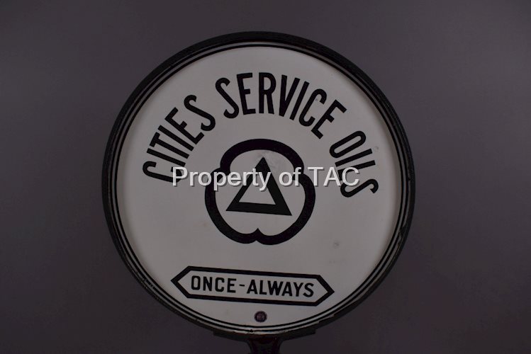 Cities Service Oils Porcelain Curb Sign (TAC)