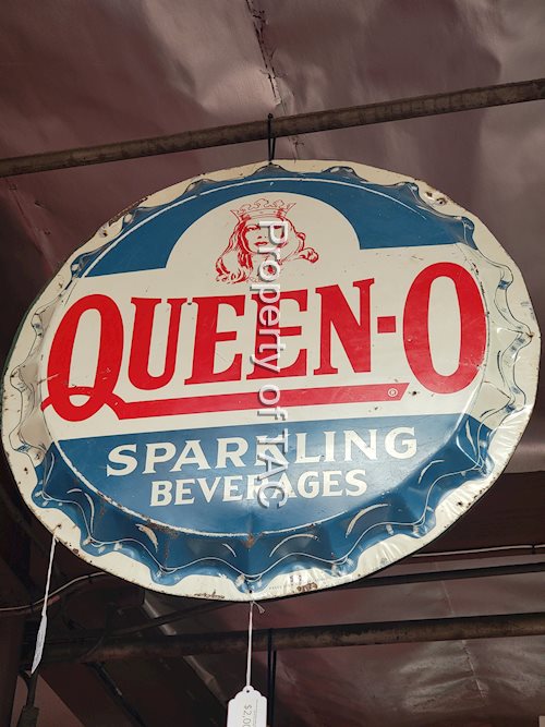 Queen-O Sparkling Beverage w/Logo Metal Sign