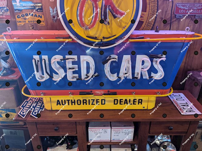 Used Cars Porcelain Neon Sign (OK)