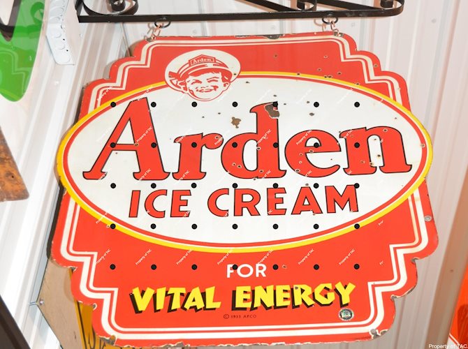 Arden Ice Cream for Vital Energy porcelain sign