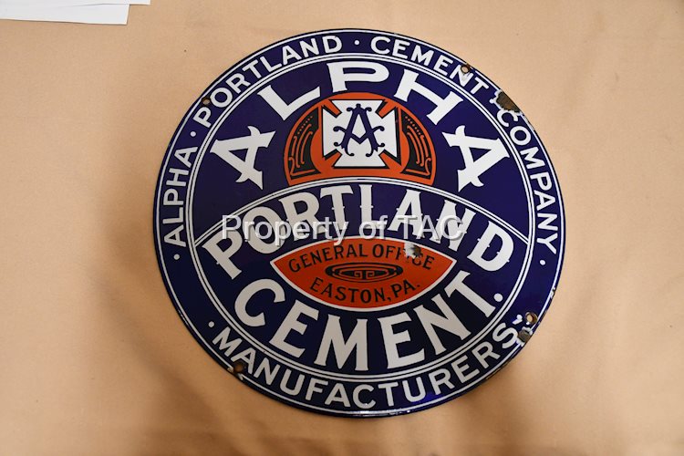 Alpha Portland Cement Porcelain Sign